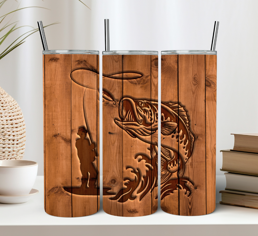 Fisherman Bass Fish 20oz Tumbler Gift For Him