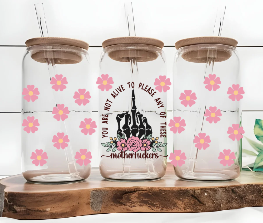 You Are Not Alive To Please Any Of These People 16oz Glass Can