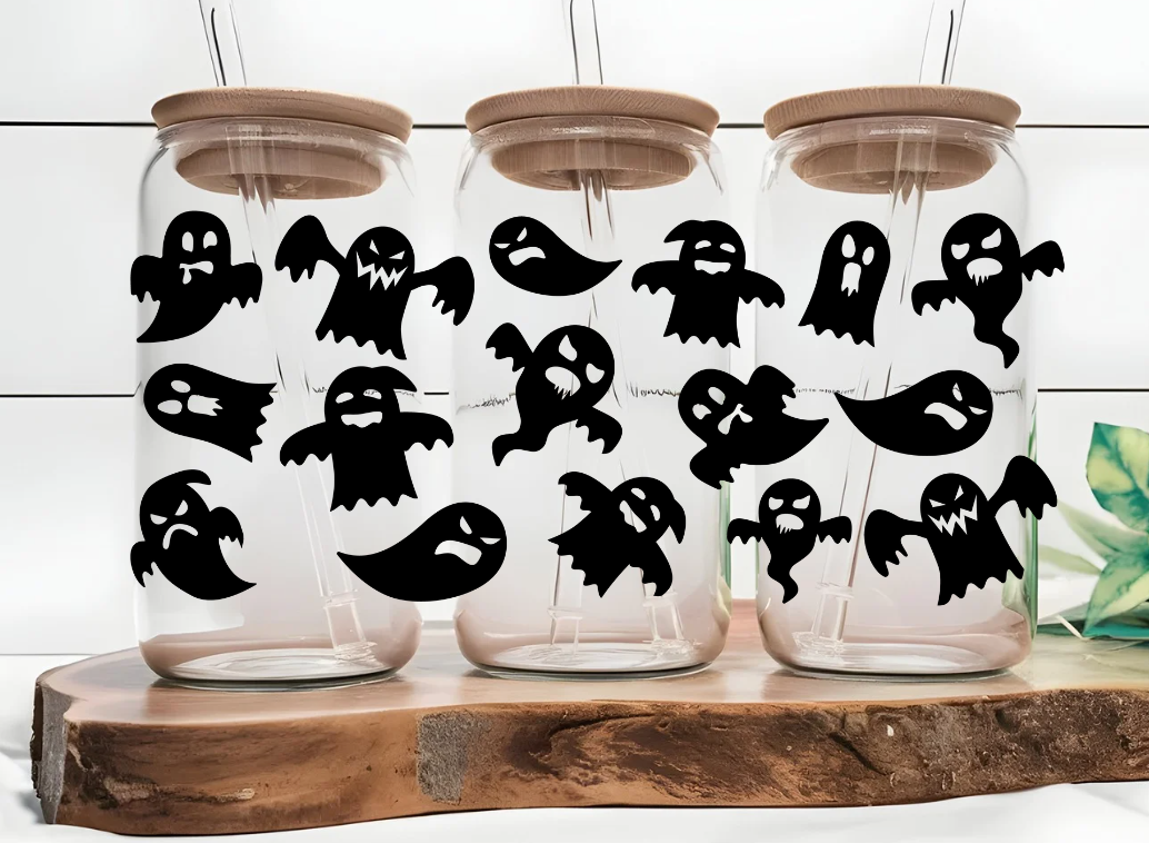 Flying Ghost 16oz Glass Can