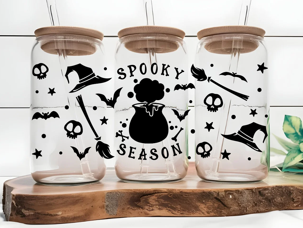 Spooky Season 16oz Glass Can