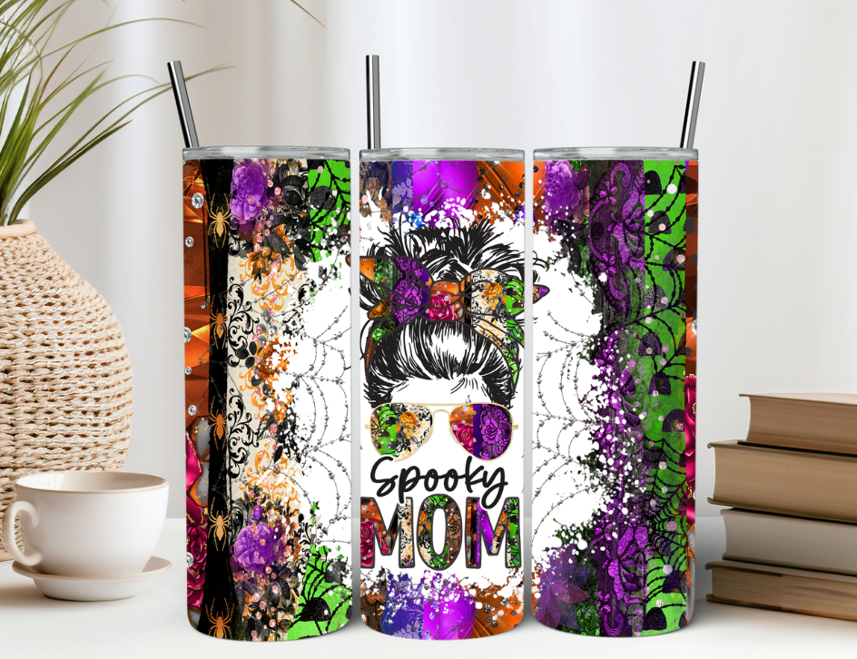 Neon Spooky Mom 20oz Tumbler