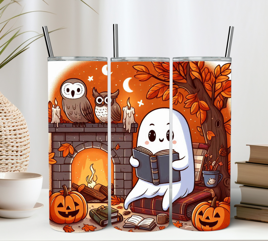 Spooky Book Lover Ghost 20oz Tumbler