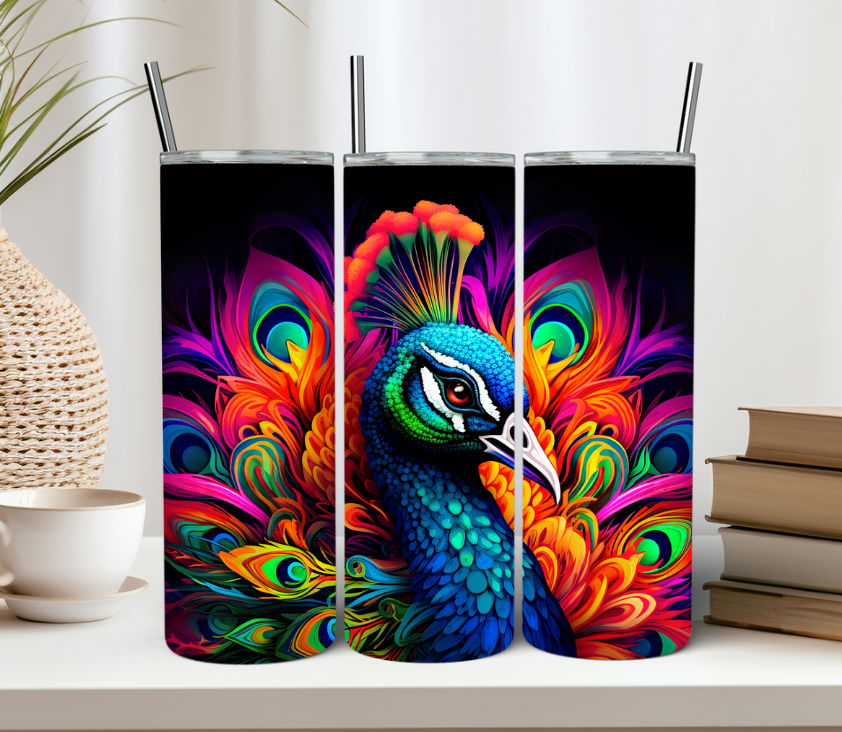 Neon Peacock Tumbler