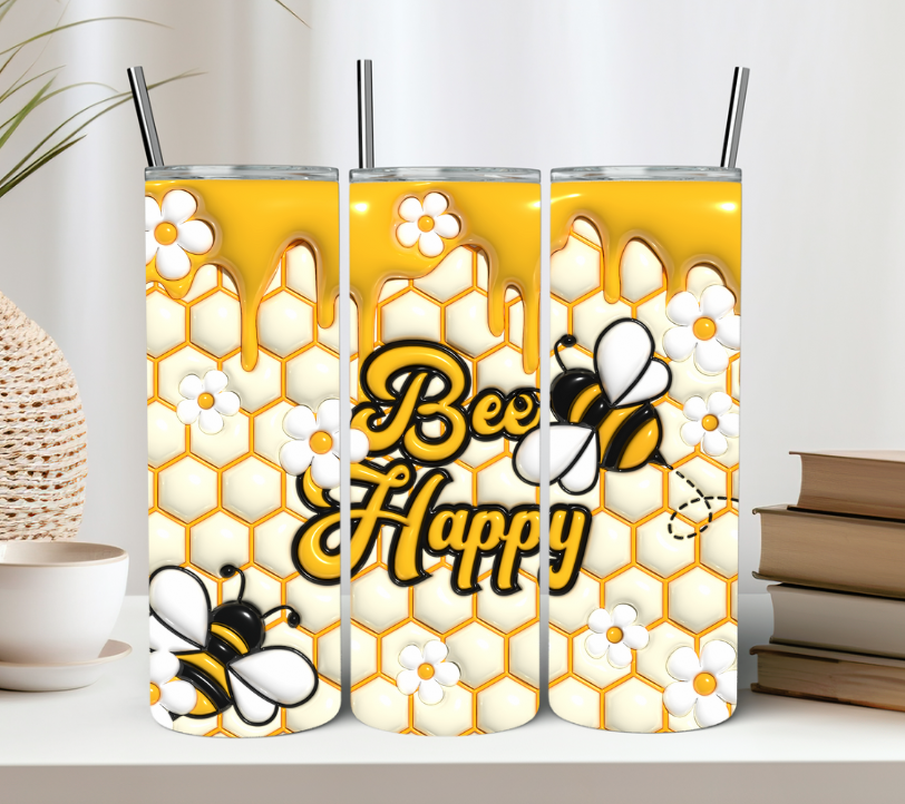 Bee Happy Honeycomb Tumbler