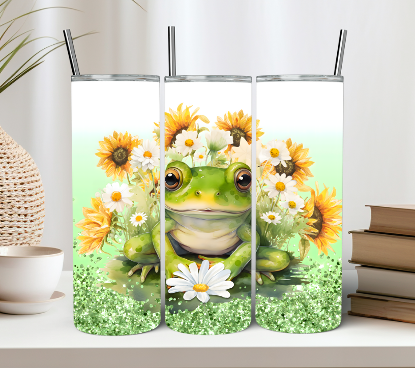 Sunflower Frog Tumbler