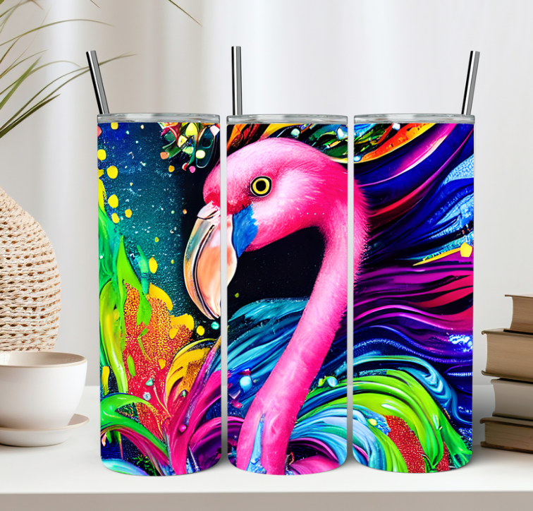 Neon Flamingo Tumbler