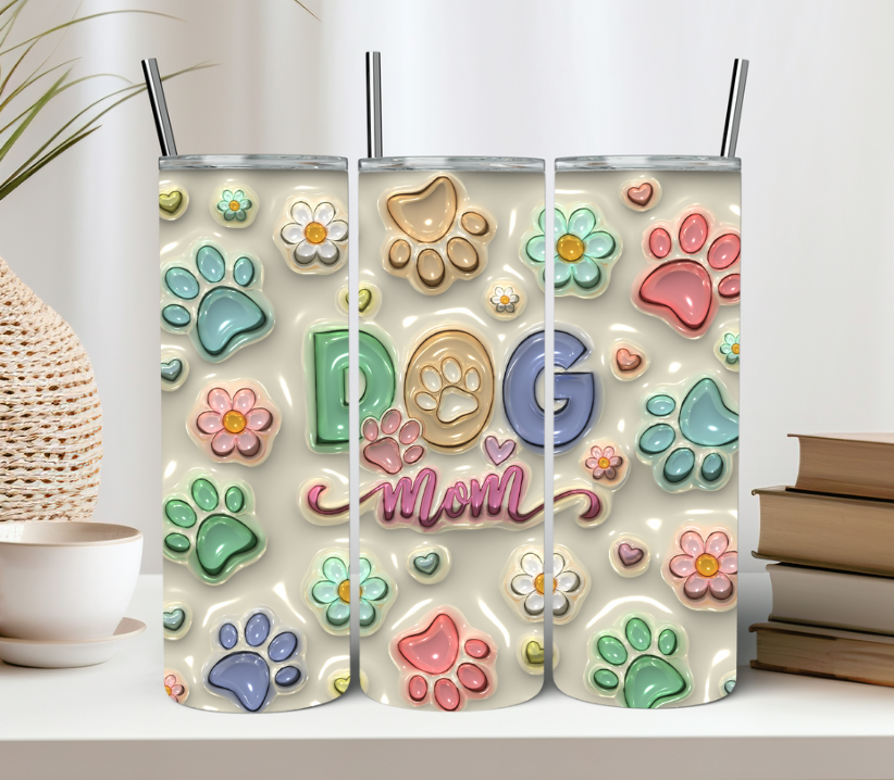 Pastel Dog Mom Tumbler