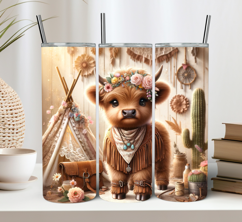 Boho Baby Cow Tumbler