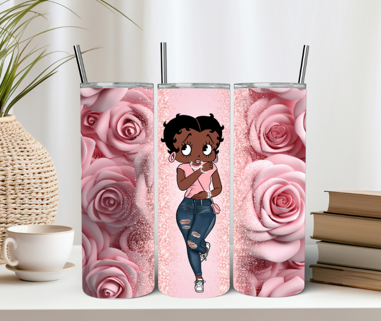 Pink Floral Betty Tumbler
