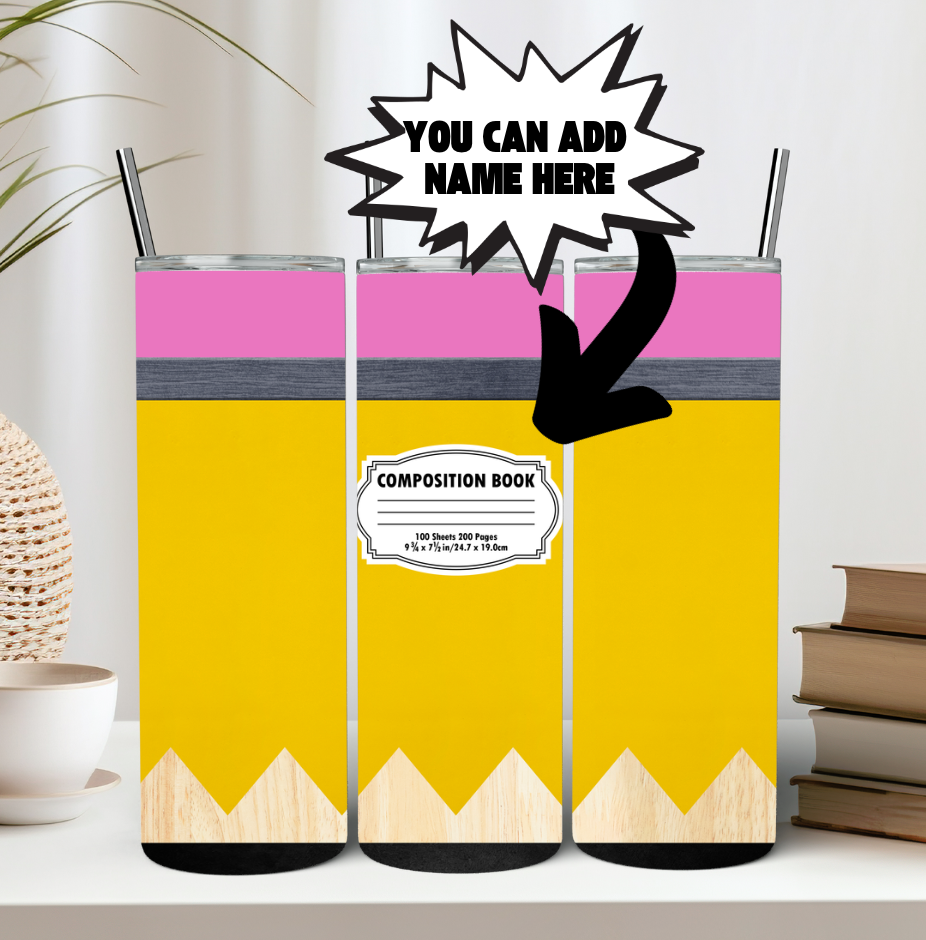 Pencil Composition Custom Tumbler
