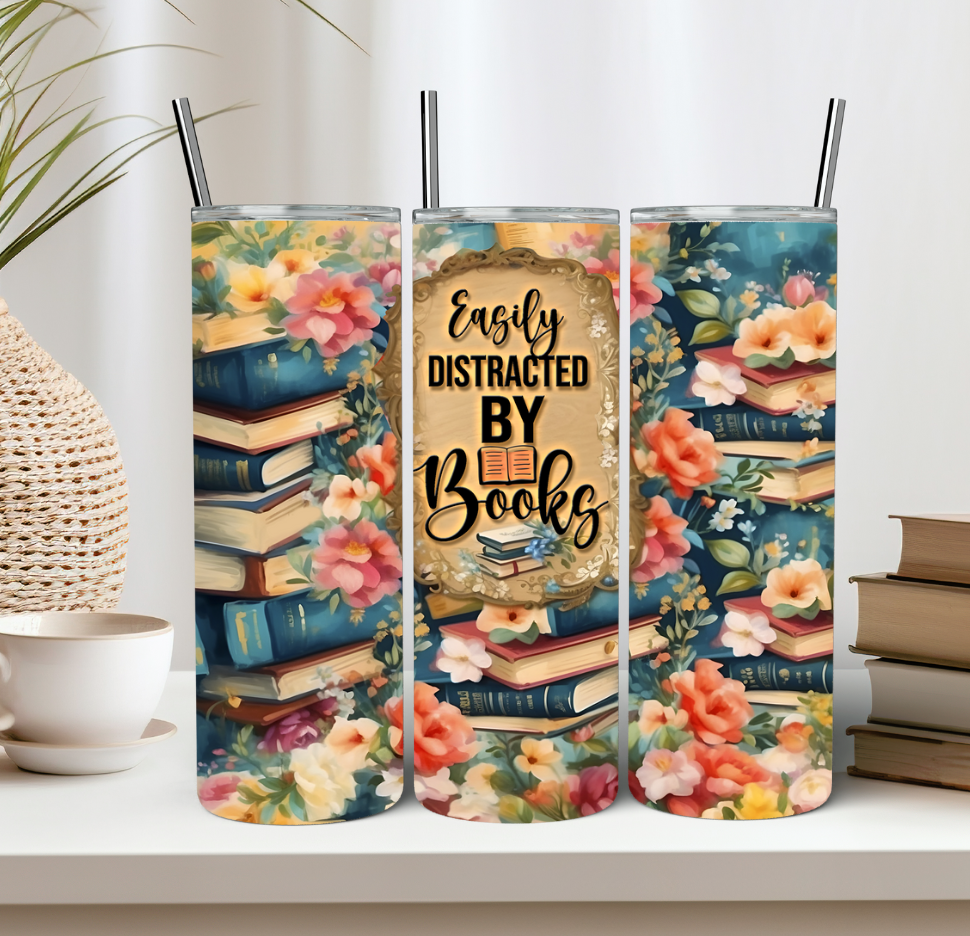 Eaisily Distracted by Books Tumbler