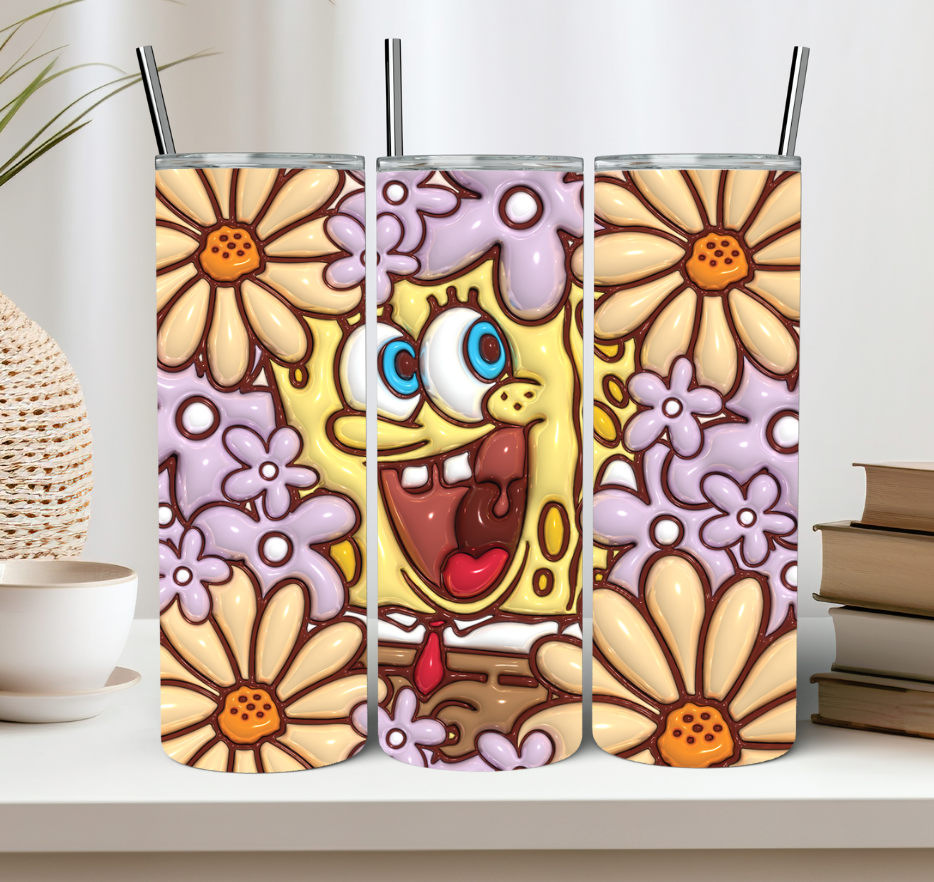 3D Flower Sponge Tumbler