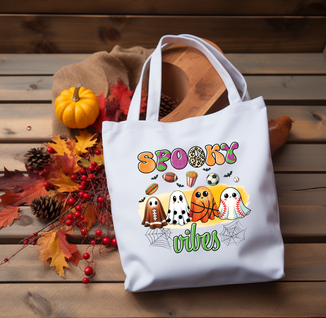 Sports Spooky Vibes Trick or Treat Totebag