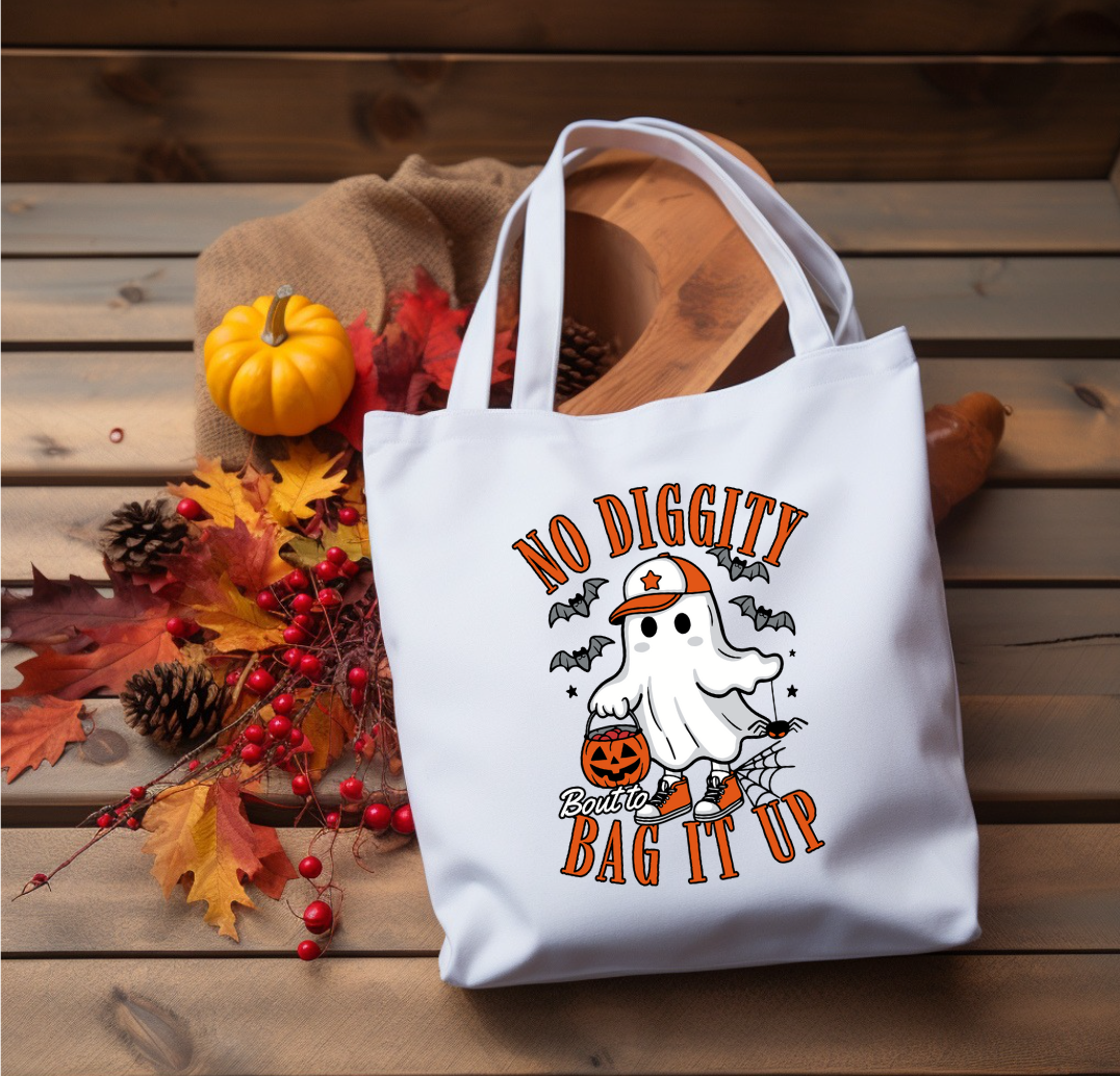 No Diggity bout to Bag It Up Trick or Treat Totebag