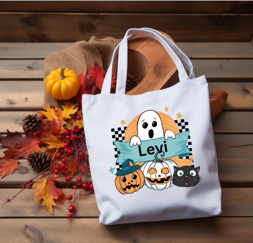 Custom Name Trick or Treat Totebag