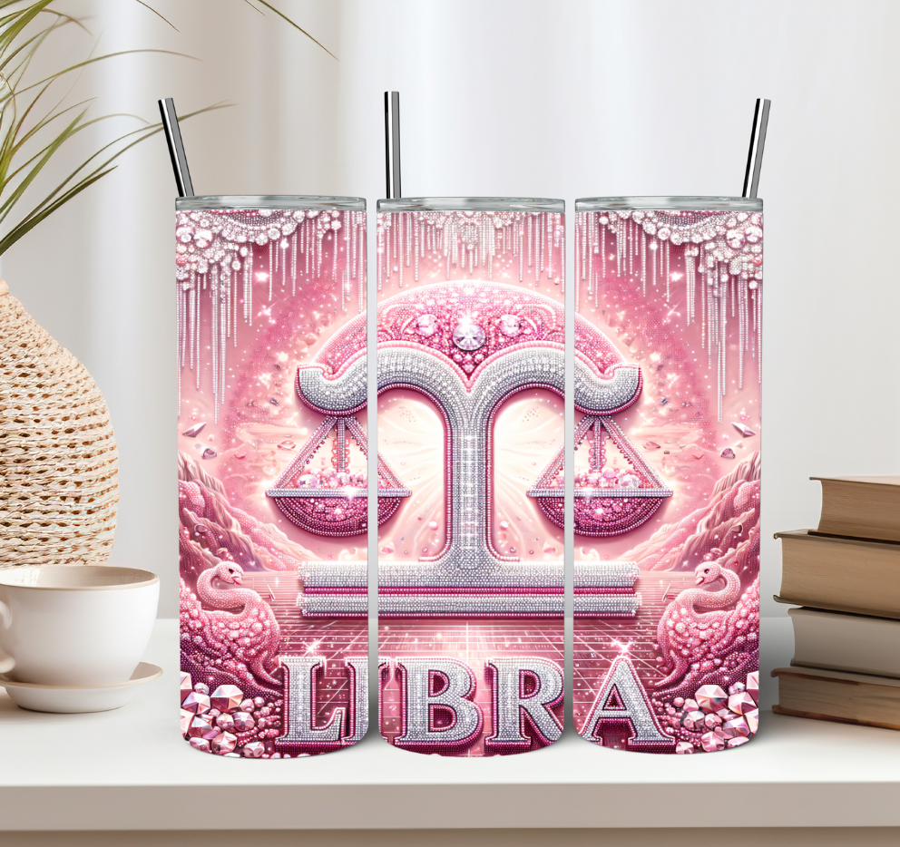 Pink Bling Libra Tumbler