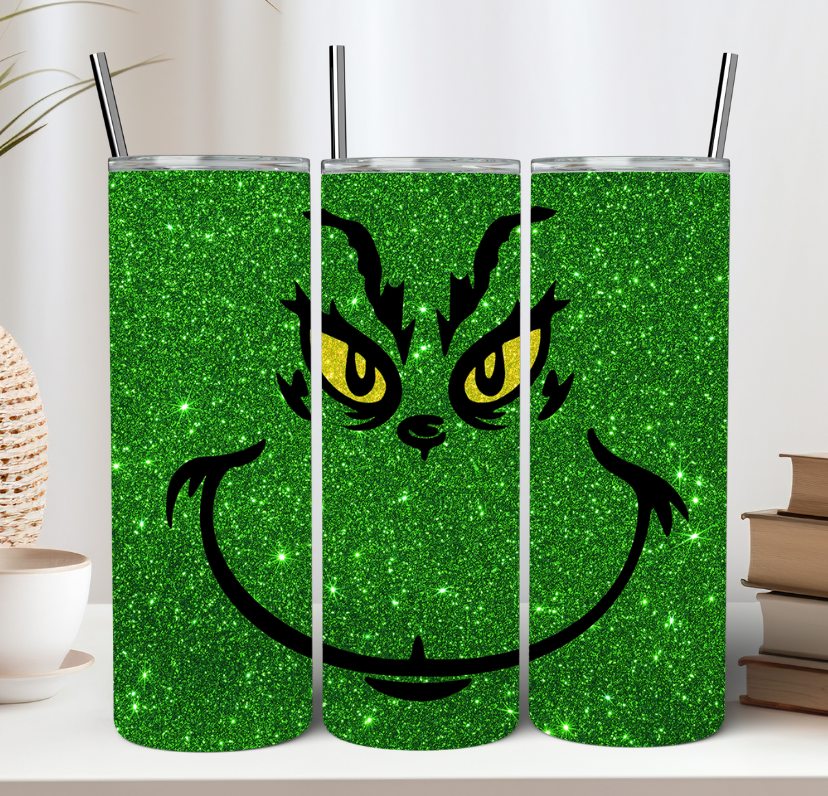 Glitter Green Man Christmas Tumbler