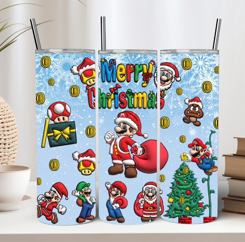 Merry Christmas Mario Tumbler