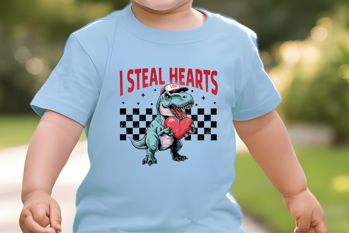 I Steal Hearts Dino Valentine's Day Shirts