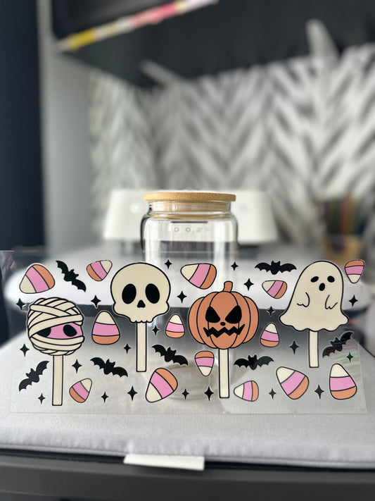 Halloween Candy 16oz Glass Can