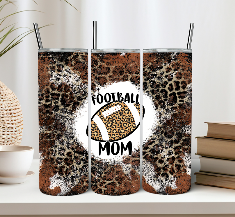 Football Mom Cheetah Print 20oz Tumbler