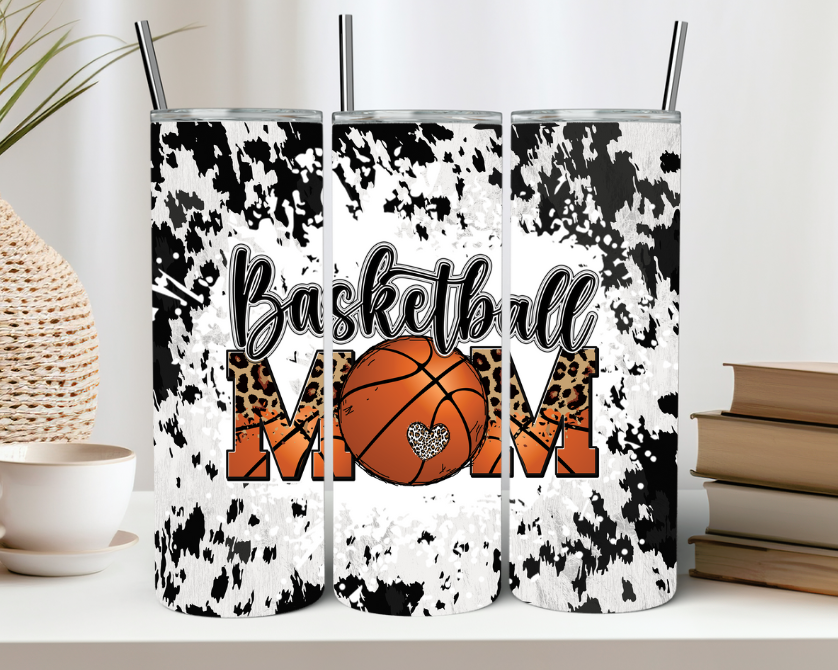 Basketball Mom Cowhide Print 20oz Tumbler