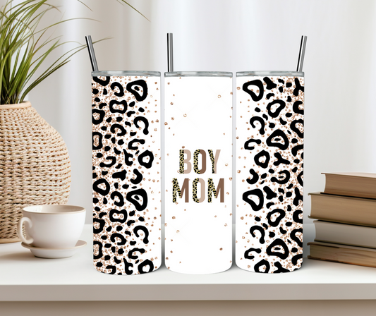 Glitter Boy Mom Leopard Print 20oz Tumbler