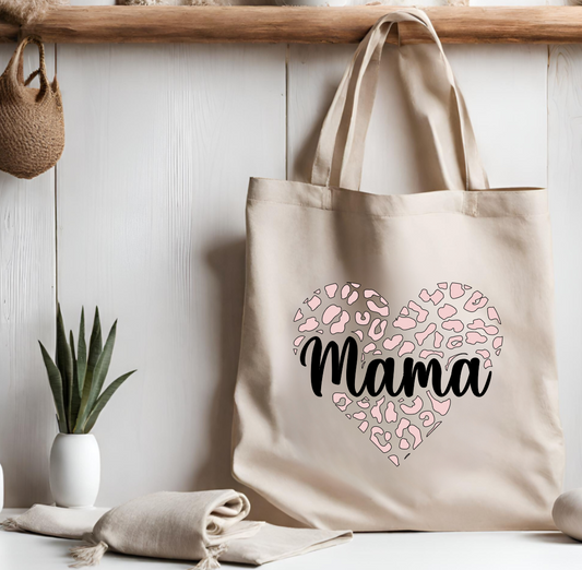 Heart Leopard Mama Totebag