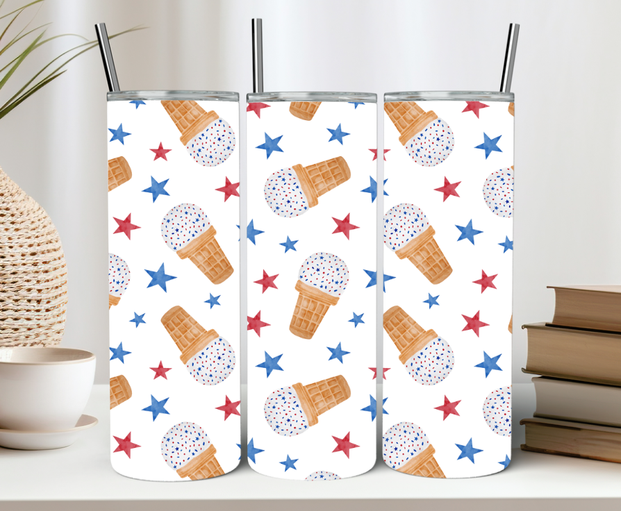 Patriotic Ice Cream Cone 20oz Tumbler