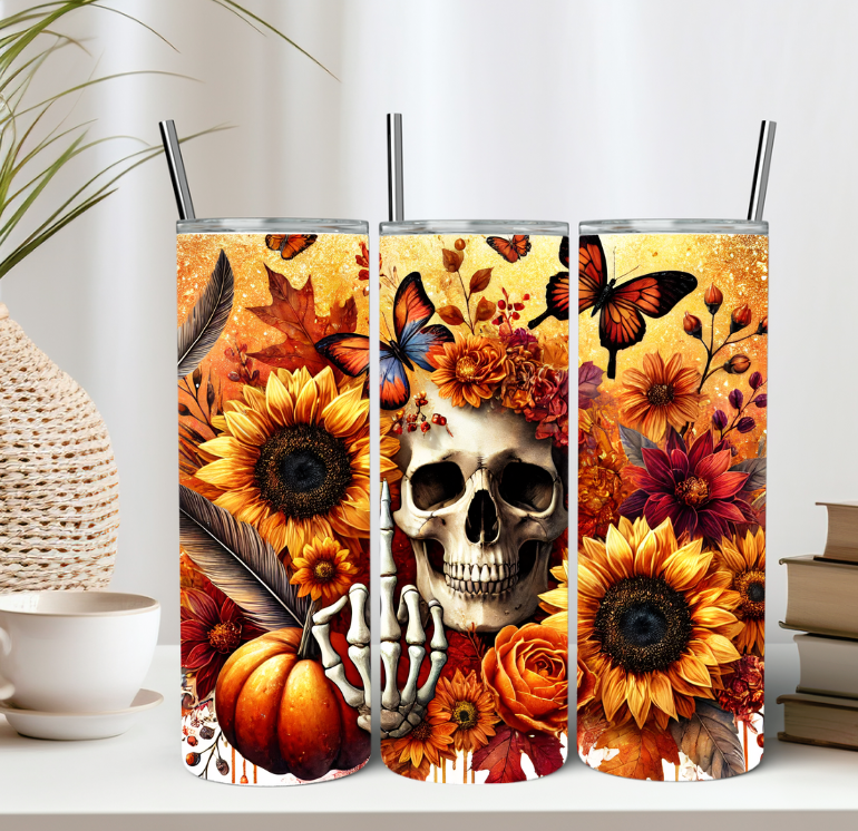Sunflower Skull 20oz Tumbler