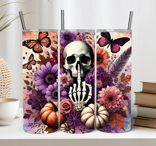 Floral Skull 20oz Tumbler