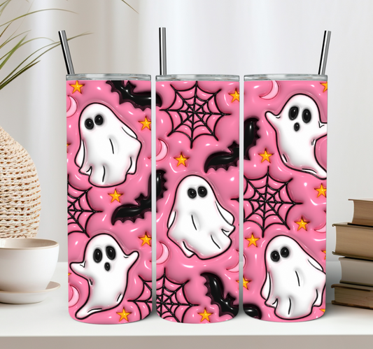 3D Pink Ghost and Bat 20oz Tumbler