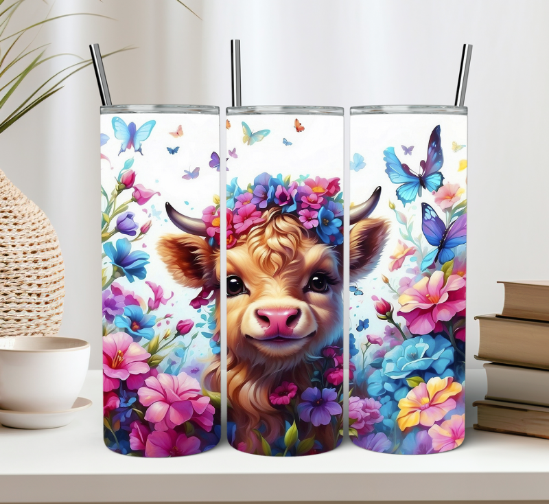 Baby Soft Floral Cow Tumbler