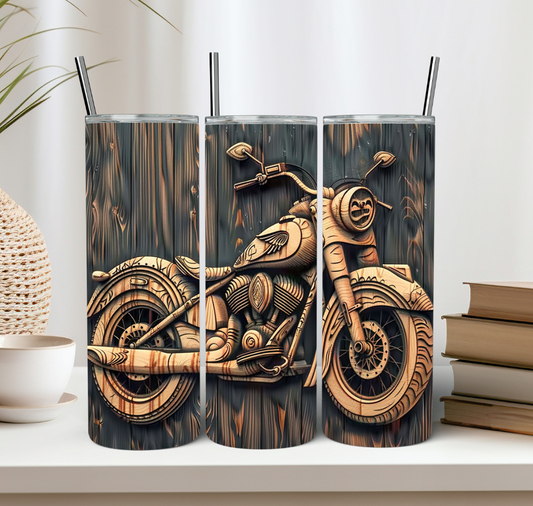 Wooden Motorcycle Tumbler