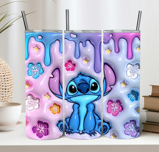Blue Alien Drip Tumbler