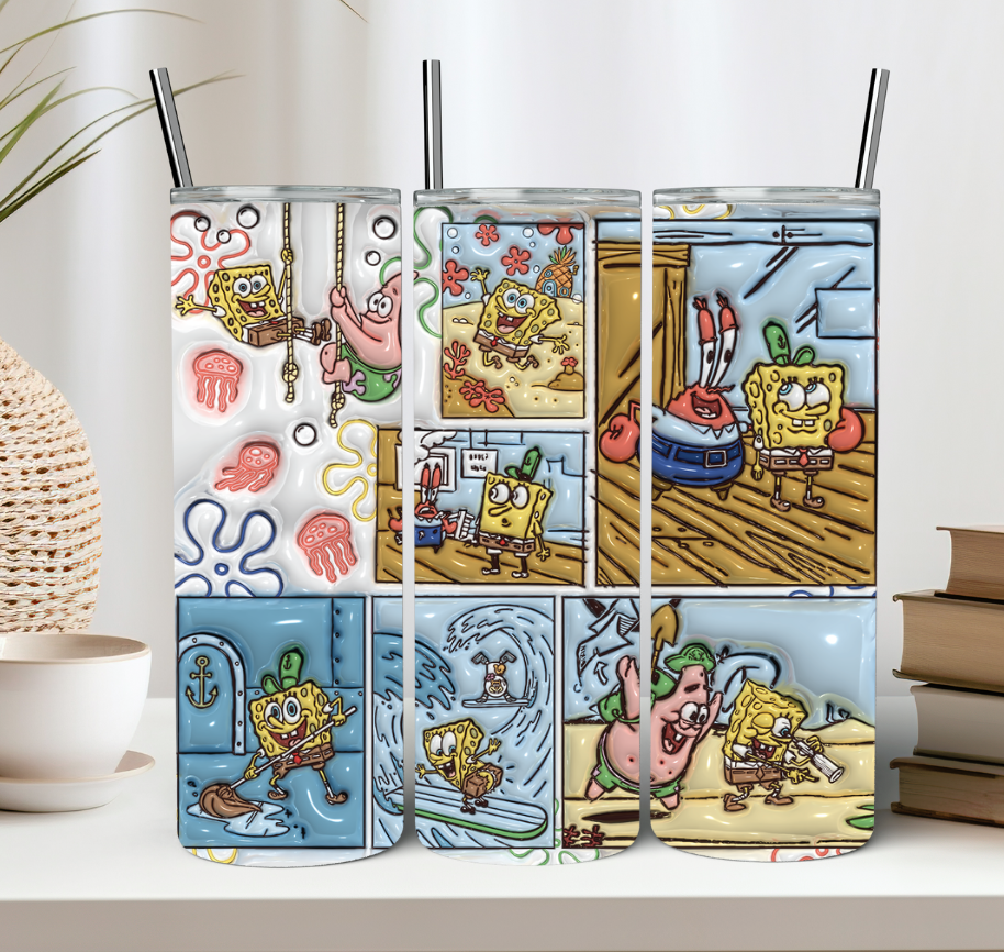 Sponge Friends Collage Tumbler