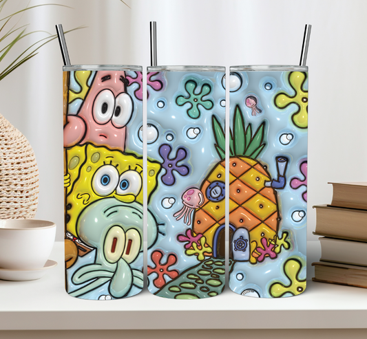 3D Sponge Friends Tumbler