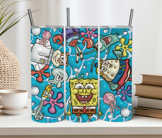 3D Sponge Friends Tumbler