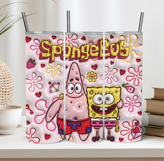 Pink Sponge Friends Tumbler