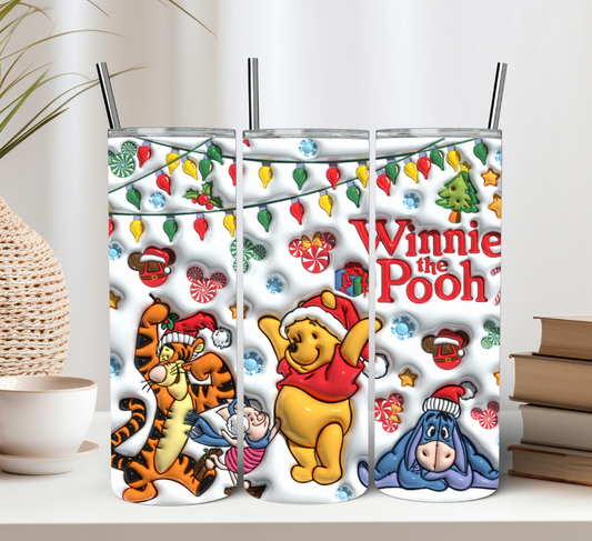 3D Pooh and Friends Christmas Tumbler