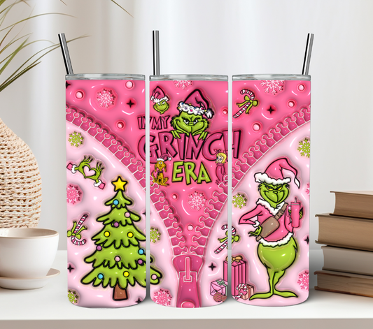 3D Pink Zipper Christmas Tumbler