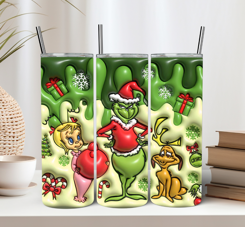 3D Green Man Christmas Tumbler