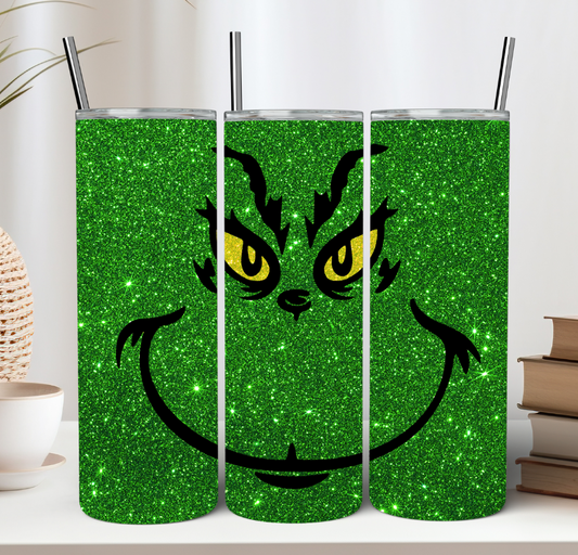 Glitter Green Man Christmas Tumbler