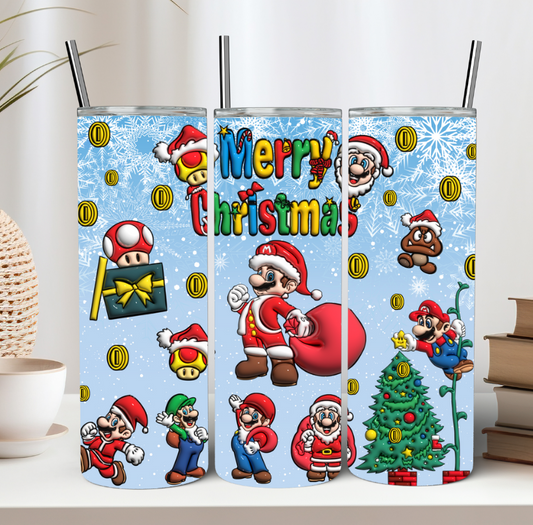 Merry Christmas Mario Tumbler