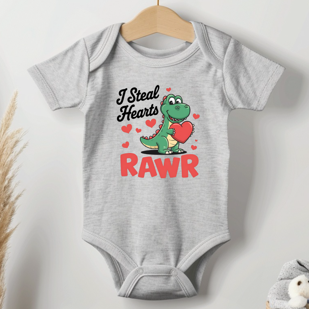 I Steal Hearts Rawr Dino Valentine's Day Shirts