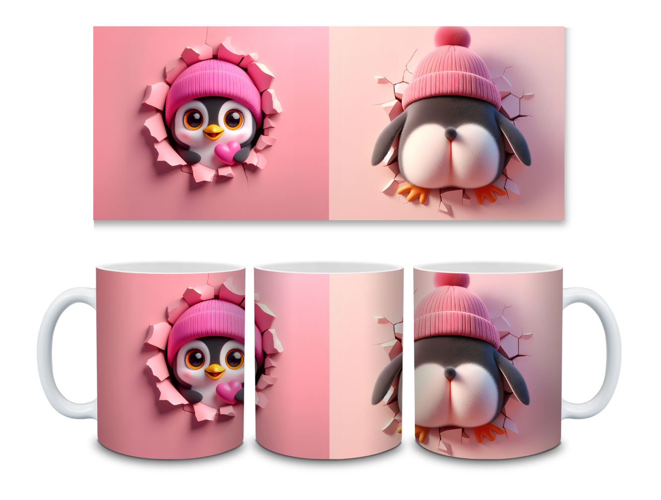 Cute Valentines Day Penguin 15oz Mug