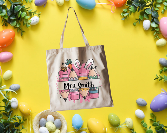 Custom Easter Teacher Totebag